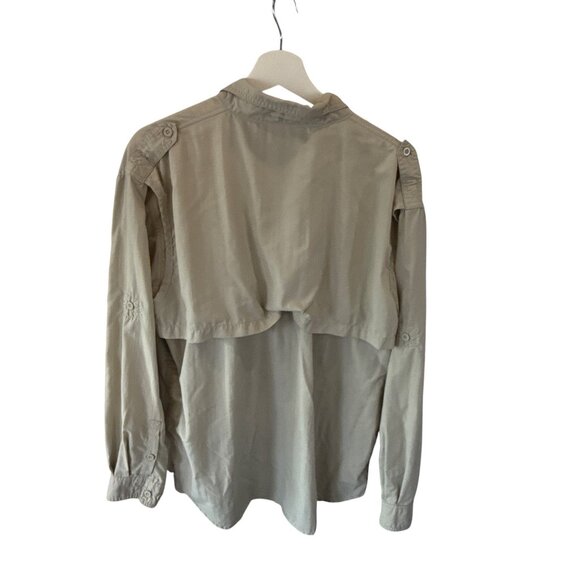 Cabela's Guidewear Fishing Shirt Large Tan Vented Nylon Outdoor Long Sleeve - Picture 2 of 7